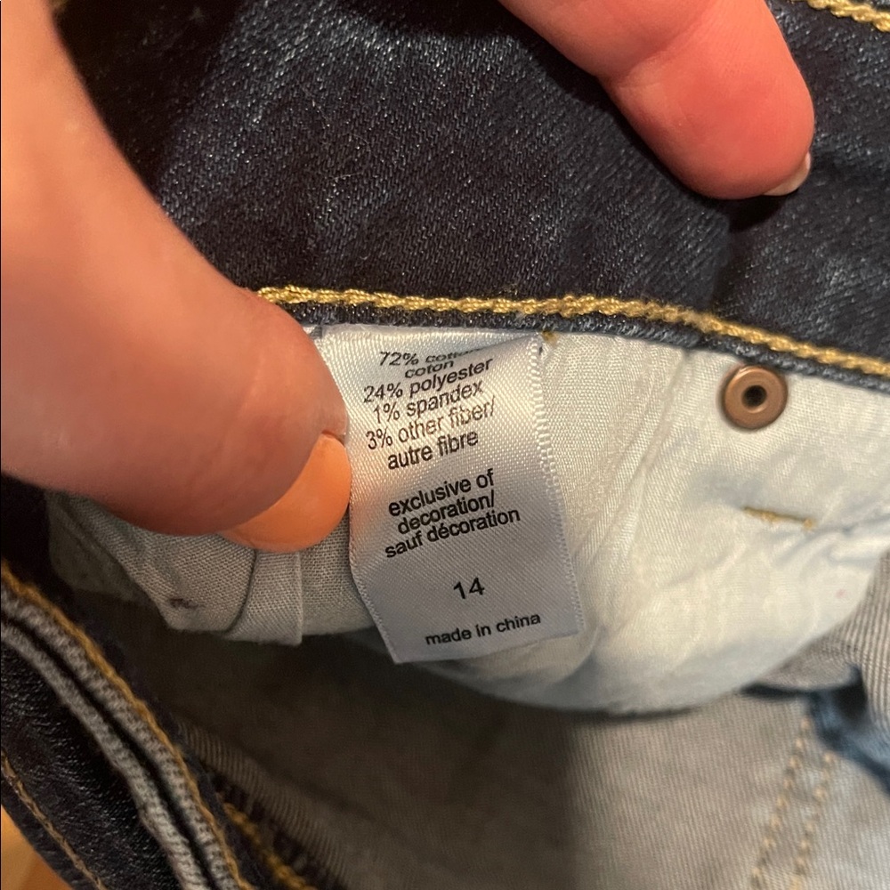 Maurices Navy Jean Shorts with White Lace - Picture 3 of 5